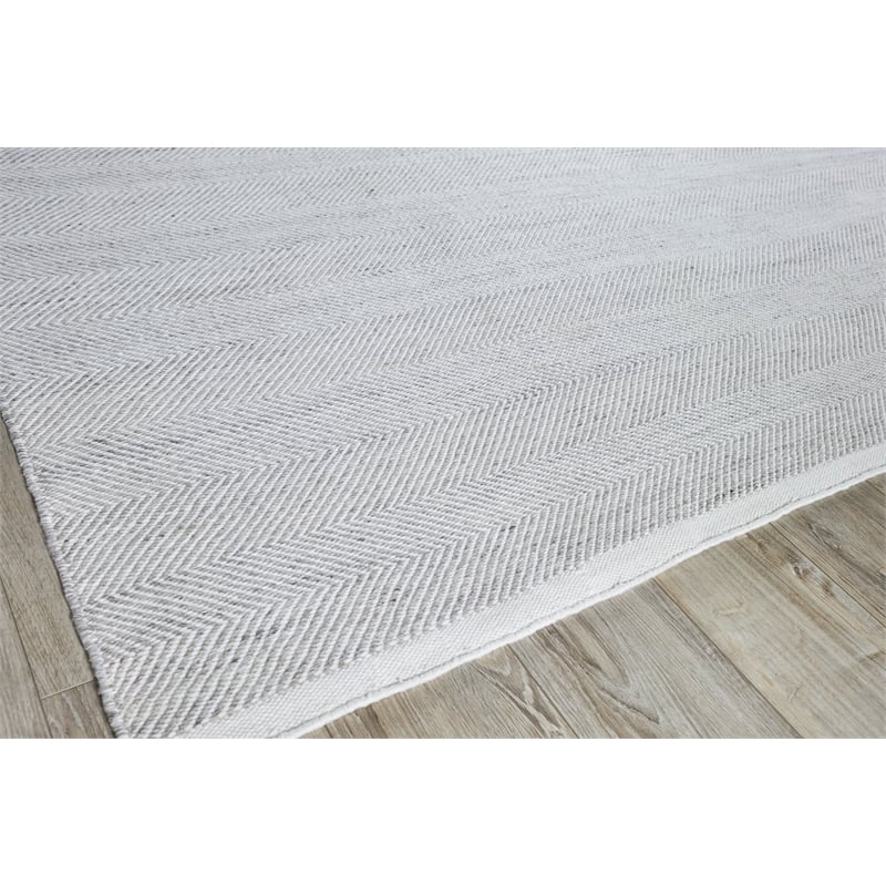 Bintan Flatweave Pet Ivory/Silver 2'x3' Area Rug