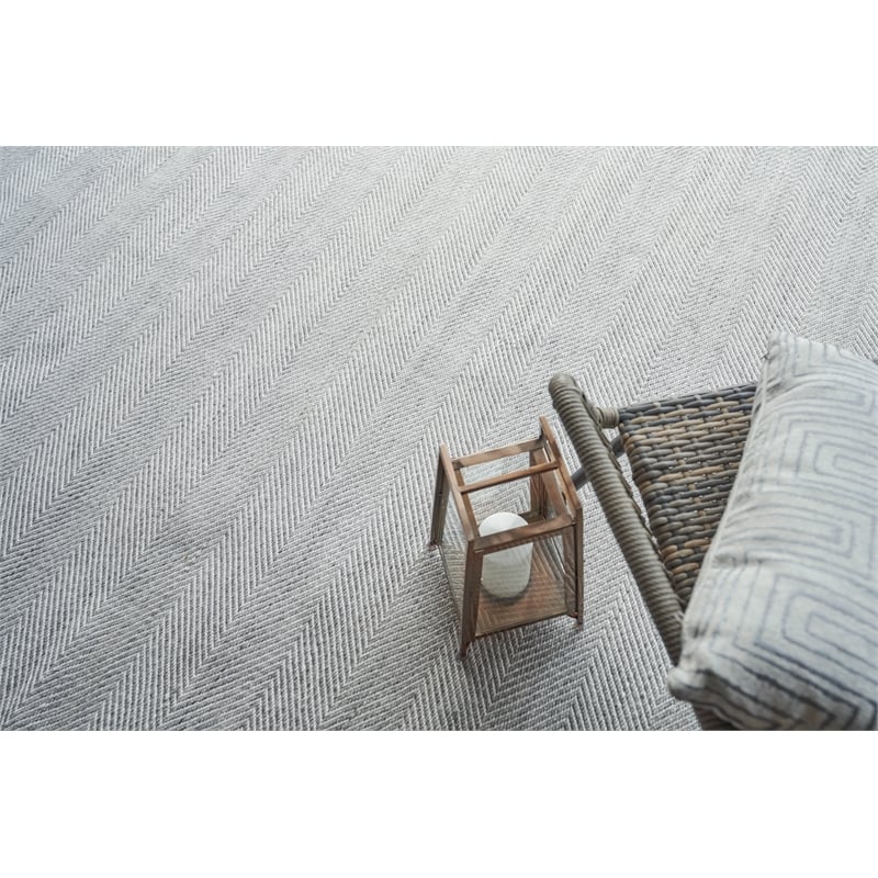 Bintan Flatweave Pet Ivory/Silver 2'x3' Area Rug