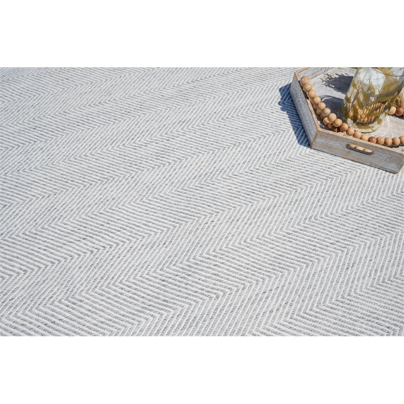 Bintan Flatweave Pet Ivory/Silver 2'x3' Area Rug