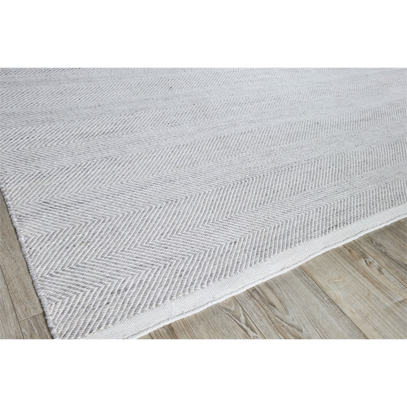 Bintan Flatweave Pet Ivory/Silver 5'x8' Area Rug