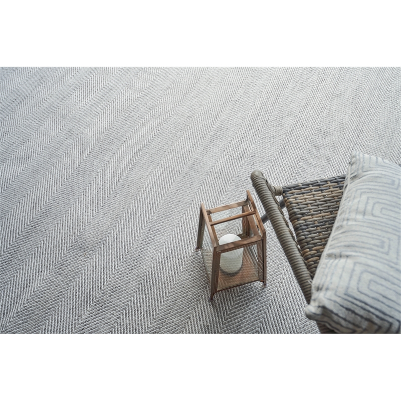 Bintan Flatweave Pet Ivory/Silver 5'x8' Area Rug