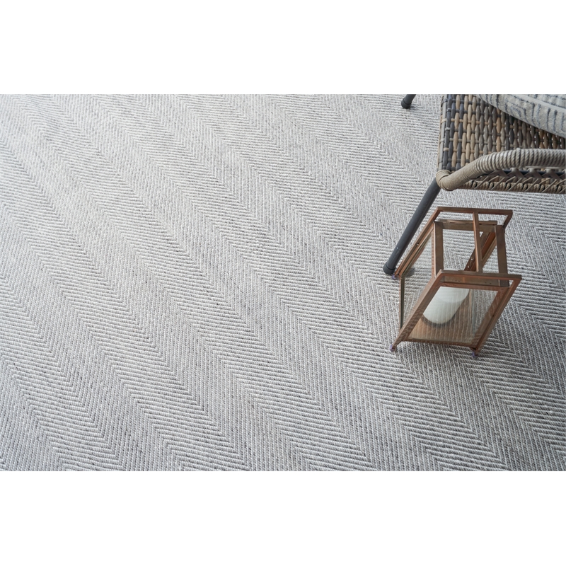 Bintan Flatweave Pet Ivory/Silver 5'x8' Area Rug