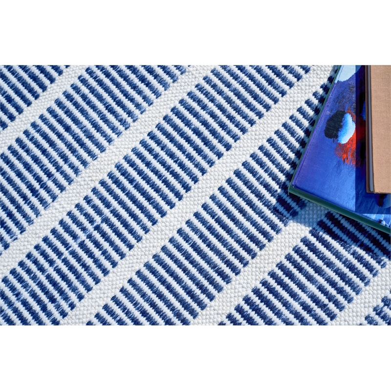 Boca Flatweave Pet Ivory/Blue 10'x14' Area Rug