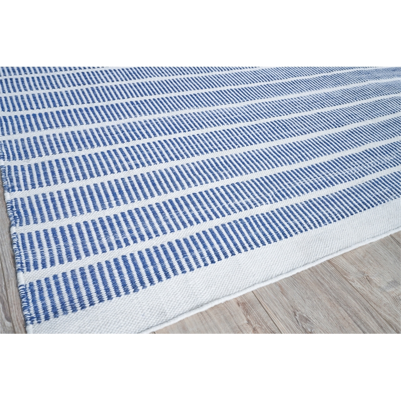 Boca Flatweave Pet Ivory/Blue 6'x9' Area Rug