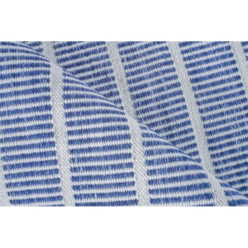 Boca Flatweave Pet Ivory/Blue 6'x9' Area Rug