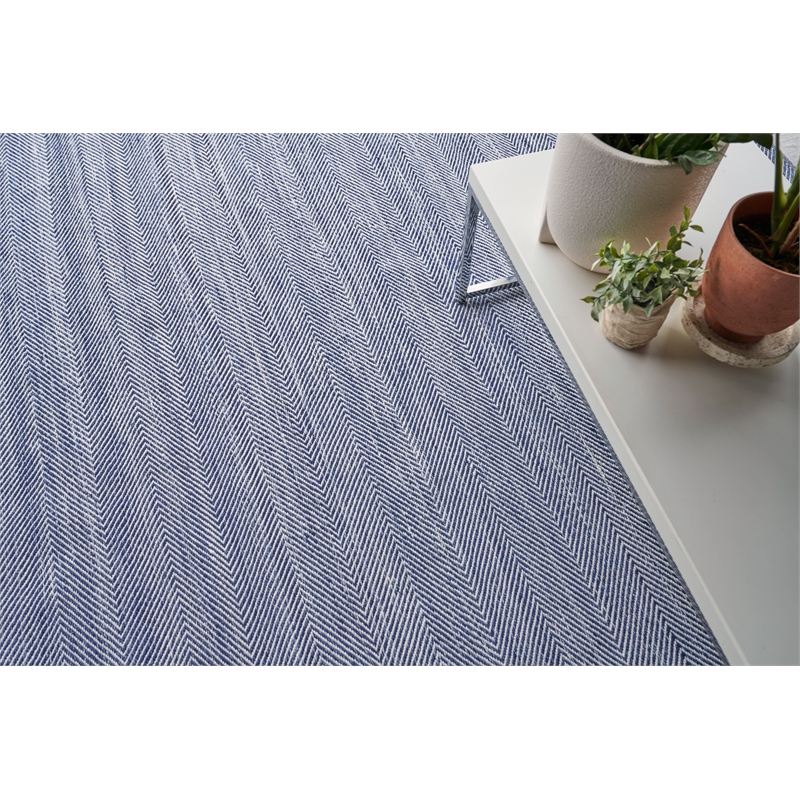 Bintan Flatweave Pet Ivory/Blue 2'x3' Area Rug