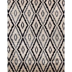 Bamboo Silk Hand-Knotted Bamboo Silk Ivory/Blue 8'x10' Area Rug