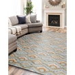 Bargello Hand-Tufted New Zealand Wool Light Blue/Multi 4'x6' Area Rug