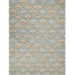 Bargello Hand-Tufted New Zealand Wool Light Blue/Multi 4'x6' Area Rug