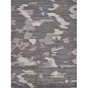 Bamboo Silk Hand-Knotted Bamboo Silk Ivory/Silver 9'x12' Area Rug