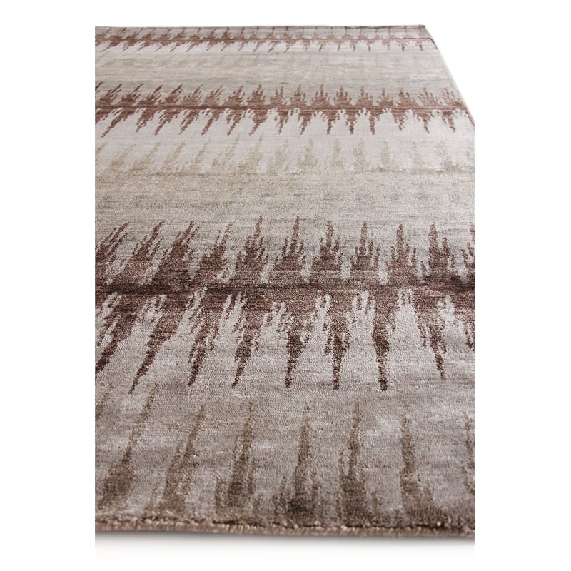 Bamboo Silk Hand-Knotted Bamboo Silk Brown/Gray 6'x9' Area Rug