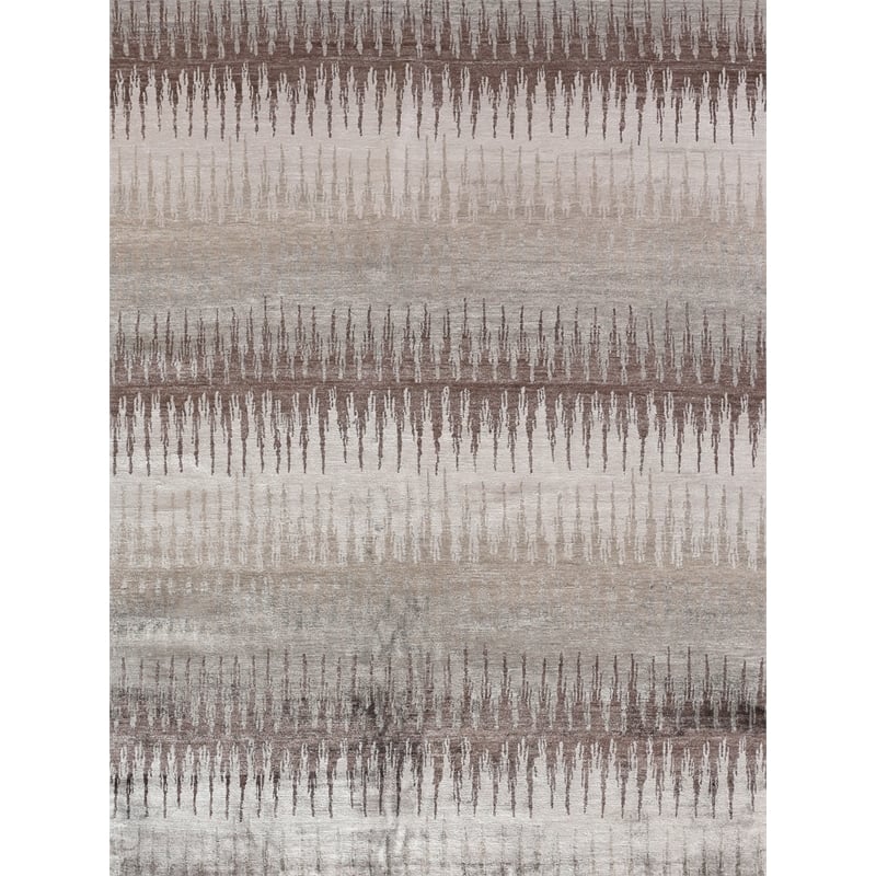 Bamboo Silk Hand-Knotted Bamboo Silk Brown/Gray 6'x9' Area Rug