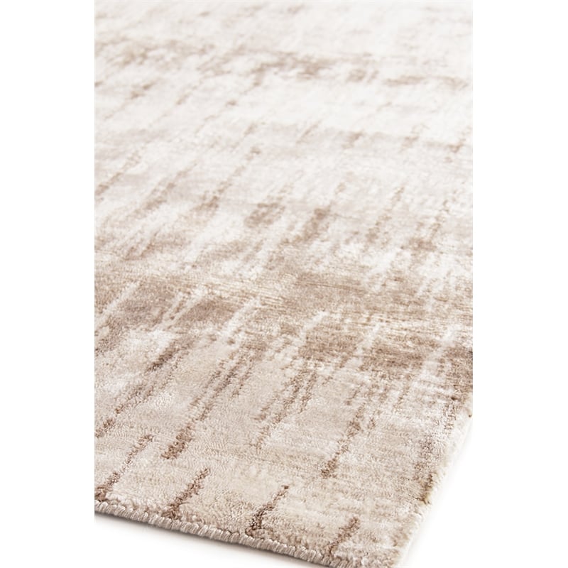 Bamboo Silk Hand-Knotted Bamboo Silk Light Gray/Brown 12'x15' Area Rug