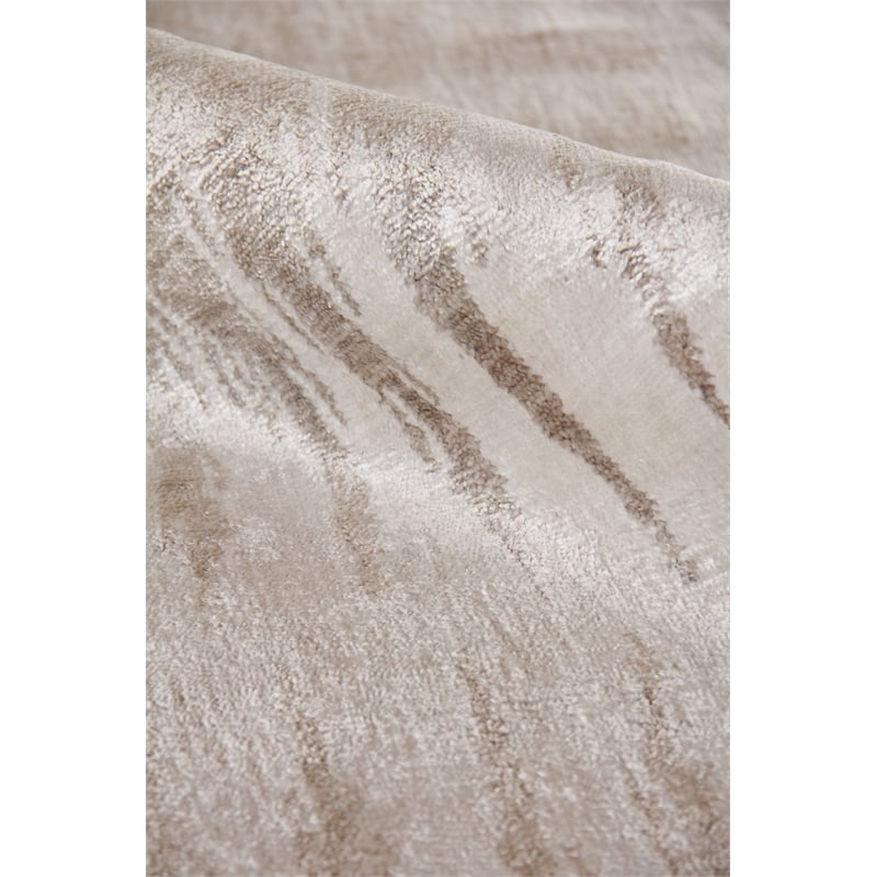 Bamboo Silk Hand-Knotted Bamboo Silk Light Gray/Brown 12'x15' Area Rug