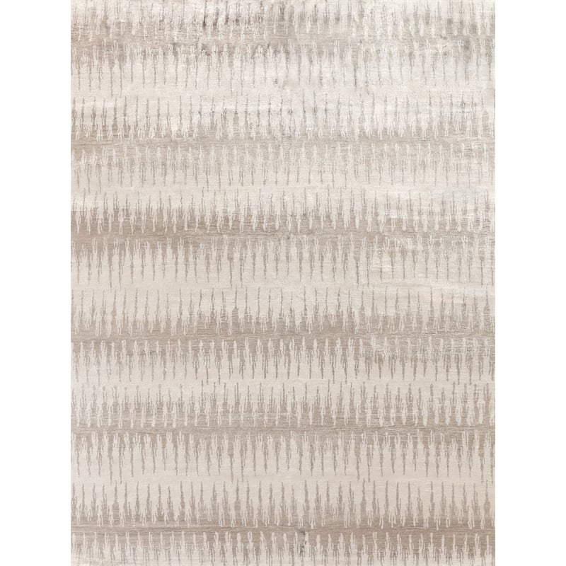 Bamboo Silk Hand-Knotted Bamboo Silk Light Gray/Brown 12'x15' Area Rug