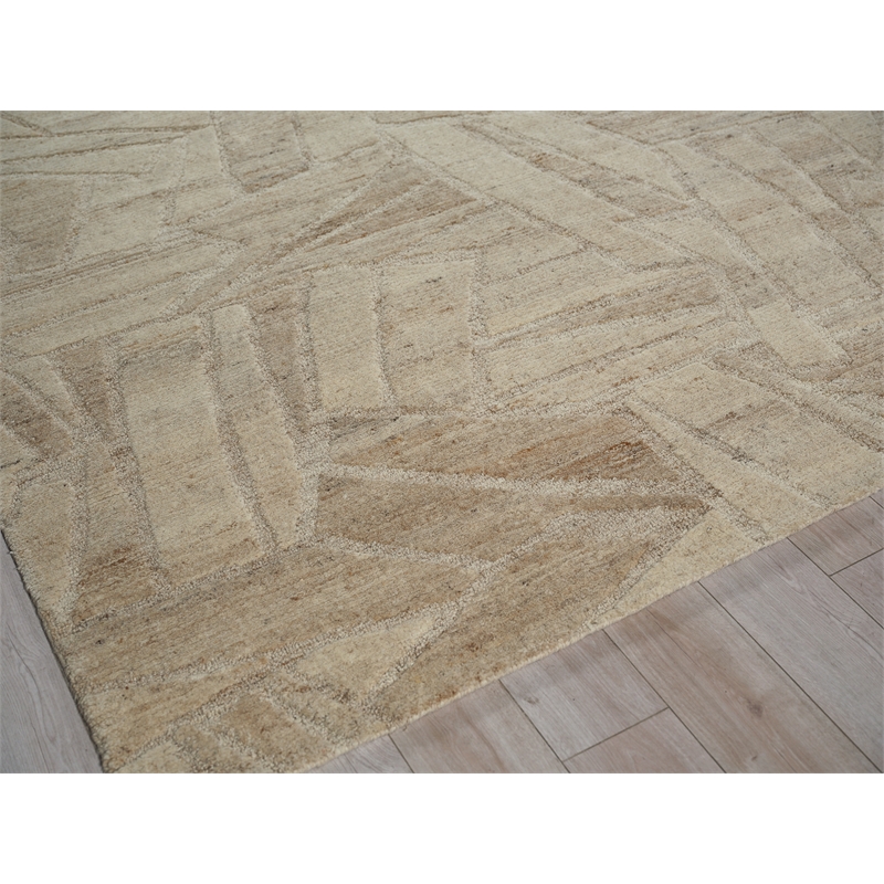 Boma Hand-Knotted Wool Beige 10'x14' Area Rug