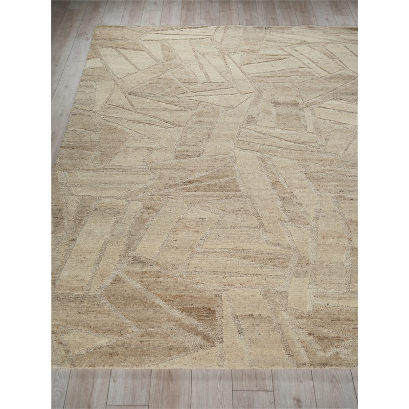 Boma Hand-Knotted Wool Beige 10'x14' Area Rug