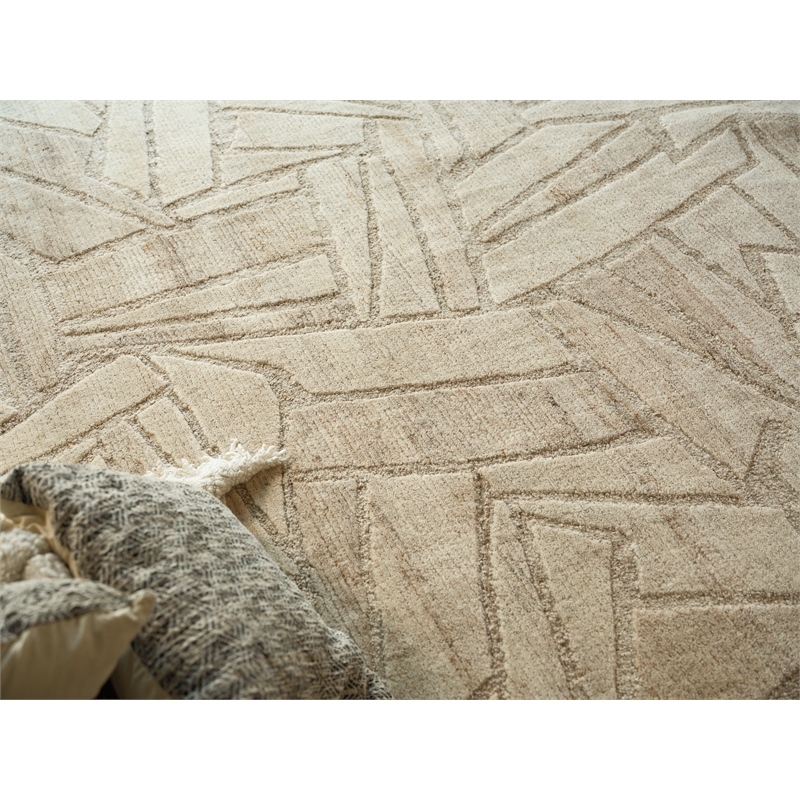Boma Hand-Knotted Wool Beige 10'x14' Area Rug