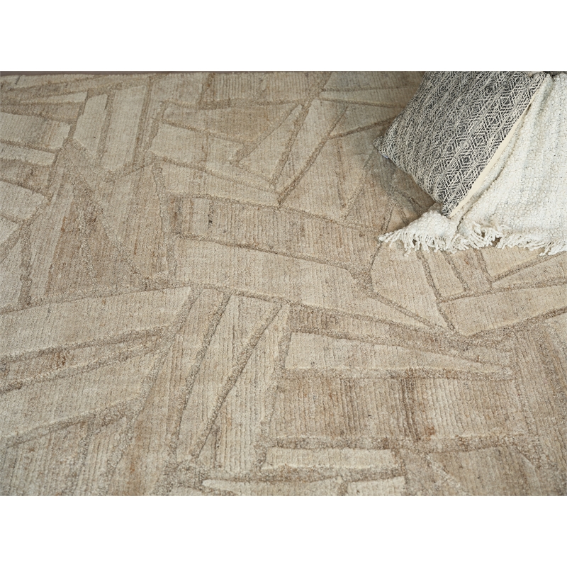 Boma Hand-Knotted Wool Beige 10'x14' Area Rug