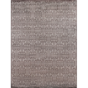 Bamboo Silk Hand-Knotted Bamboo Silk Dark Gray 6'x9' Area Rug