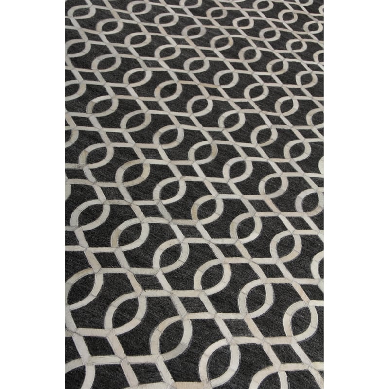 Berlin Hand-Tufted Leather/Viscose Charcoal/Ivory 11'6