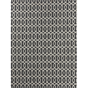 Berlin Hand-Tufted Leather/Viscose Charcoal/Ivory 8'x10' Area Rug