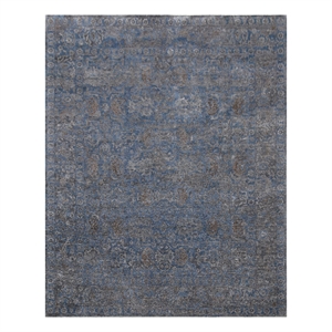 Beverly Hand-Knotted Wool/Bamboo Silk Blue 9'x12' Area Rug