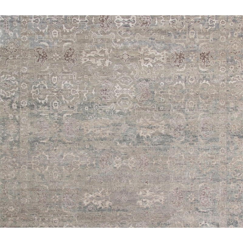 Beverly Hand-Knotted Wool/Bamboo Silk Light Blue 8'x10' Area Rug