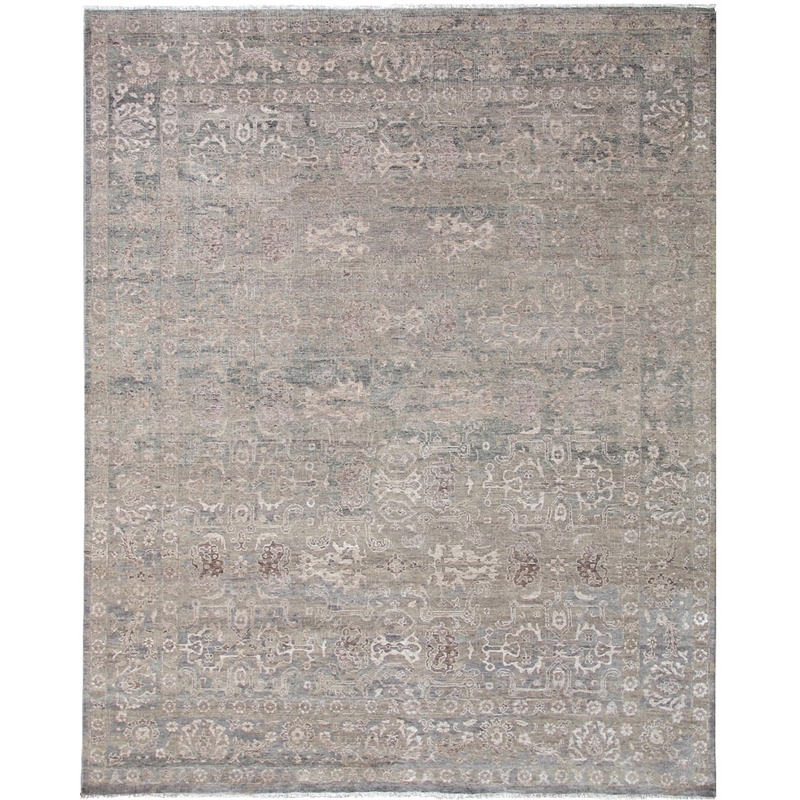 Beverly Hand-Knotted Wool/Bamboo Silk Light Blue 8'x10' Area Rug