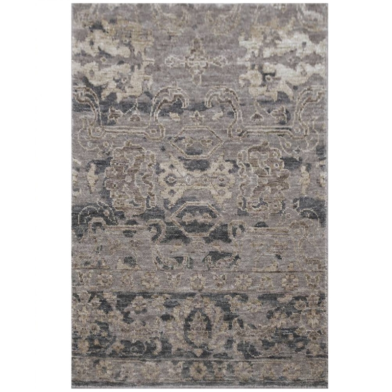 Beverly Hand-Knotted Wool/Bamboo Silk Light Blue 8'x10' Area Rug