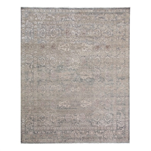 Beverly Hand-Knotted Wool/Bamboo Silk Light Blue 8'x10' Area Rug