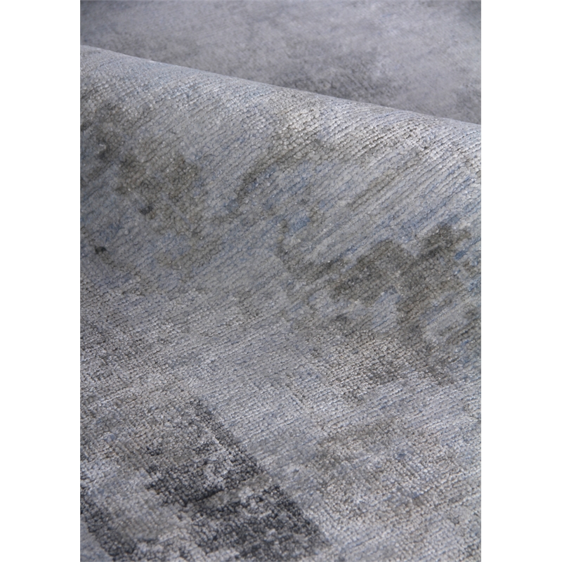 Beverly Hand-Knotted Wool/Bamboo Silk Gray 6'x9' Area Rug