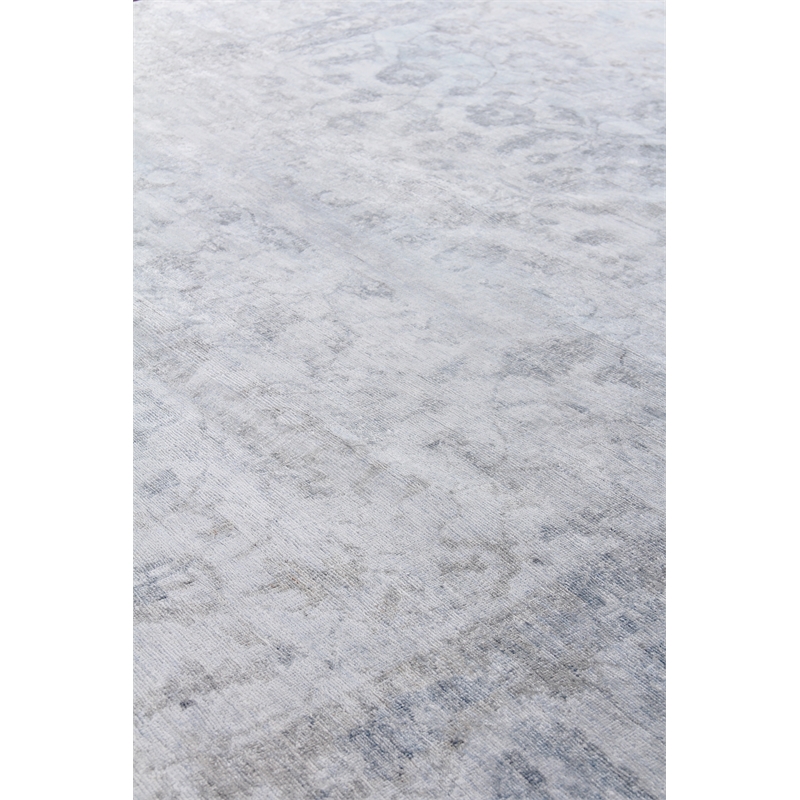 Beverly Hand-Knotted Wool/Bamboo Silk Gray 6'x9' Area Rug
