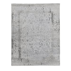 Beverly Hand-Knotted Wool/Bamboo Silk Gray 6'x9' Area Rug