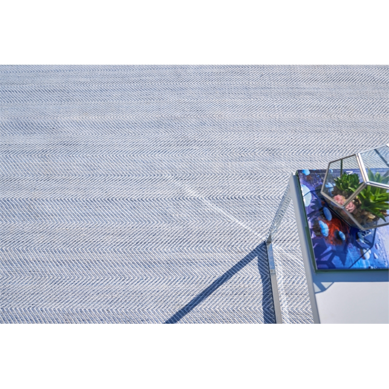Bintan Flatweave Pet Light Blue 9'x12' Area Rug
