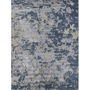 Bamboo Silk Hand-Knotted Bamboo Silk Blue/Gray 14'x18' Area Rug