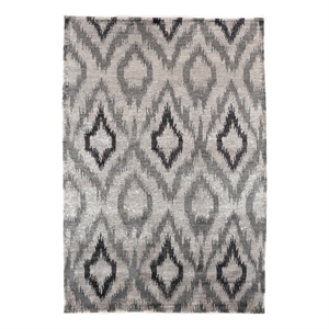 Bamboo Silk Hand-Knotted Bamboo Silk Light Silver/Charcoal 10'x14' Area Rug