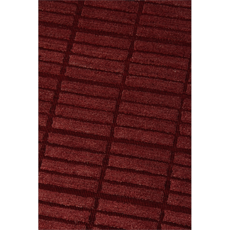 Blocks Handloomed Viscose Red 9'x11' Area Rug