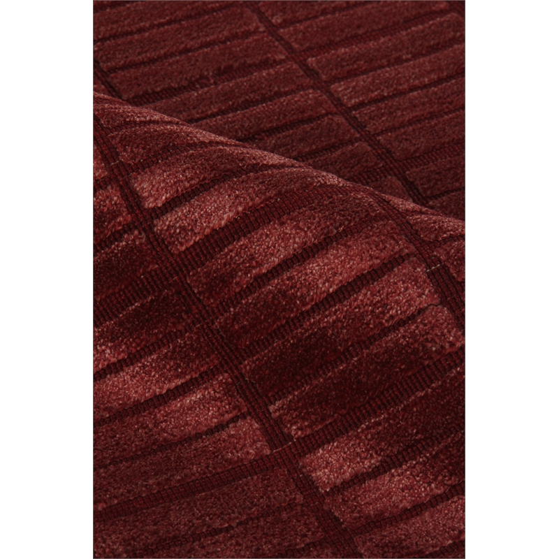Blocks Handloomed Viscose Red 9'x11' Area Rug
