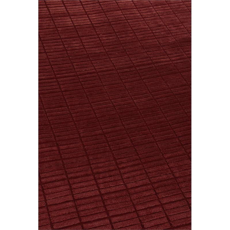 Blocks Handloomed Viscose Red 9'x11' Area Rug