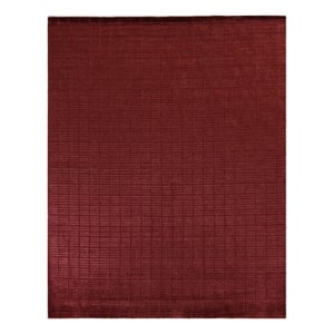 Blocks Handloomed Viscose Red 9'x11' Area Rug