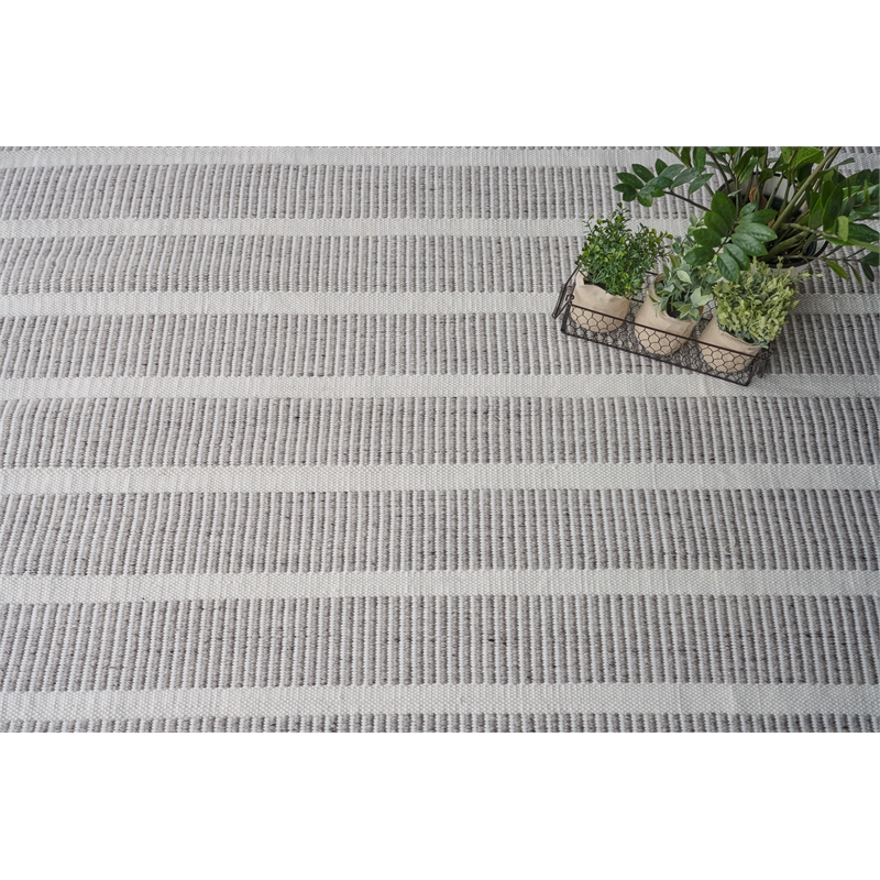 Boca Flatweave Pet Ivory/Gray 6'x9' Area Rug