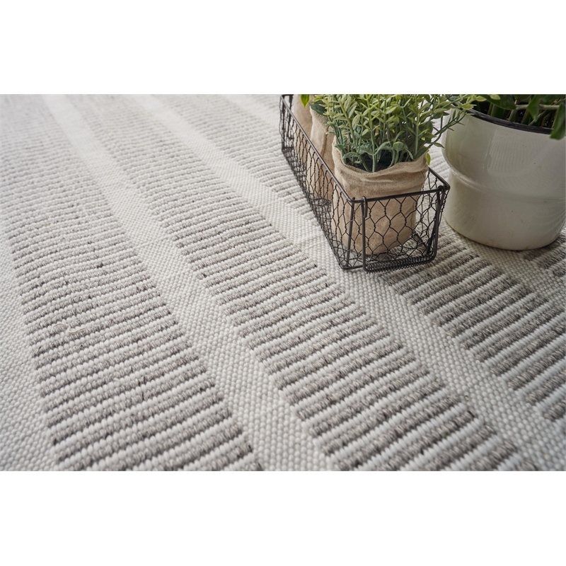 Boca Flatweave Pet Ivory/Gray 6'x9' Area Rug