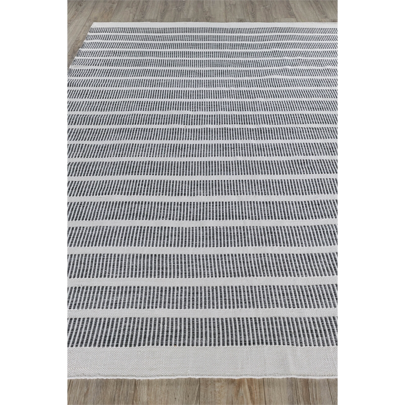 Boca Flatweave Pet Ivory/Black 10'x14' Area Rug
