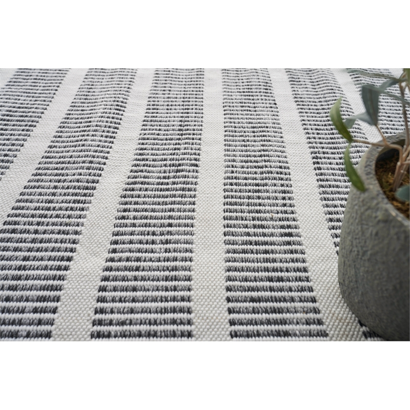 Boca Flatweave Pet Ivory/Black 2'x3' Area Rug