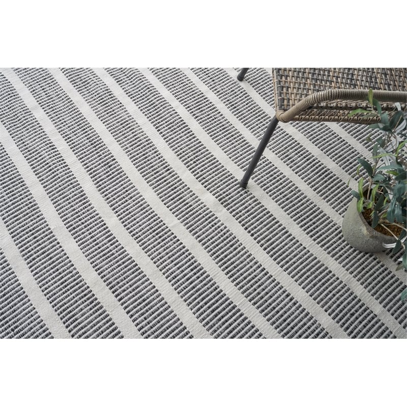 Boca Flatweave Pet Ivory/Black 5'x8' Area Rug