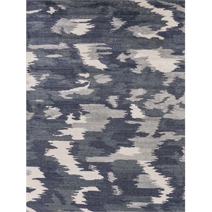 Bamboo Silk Hand-Knotted Bamboo Silk Navy Blue 6'x9' Area Rug