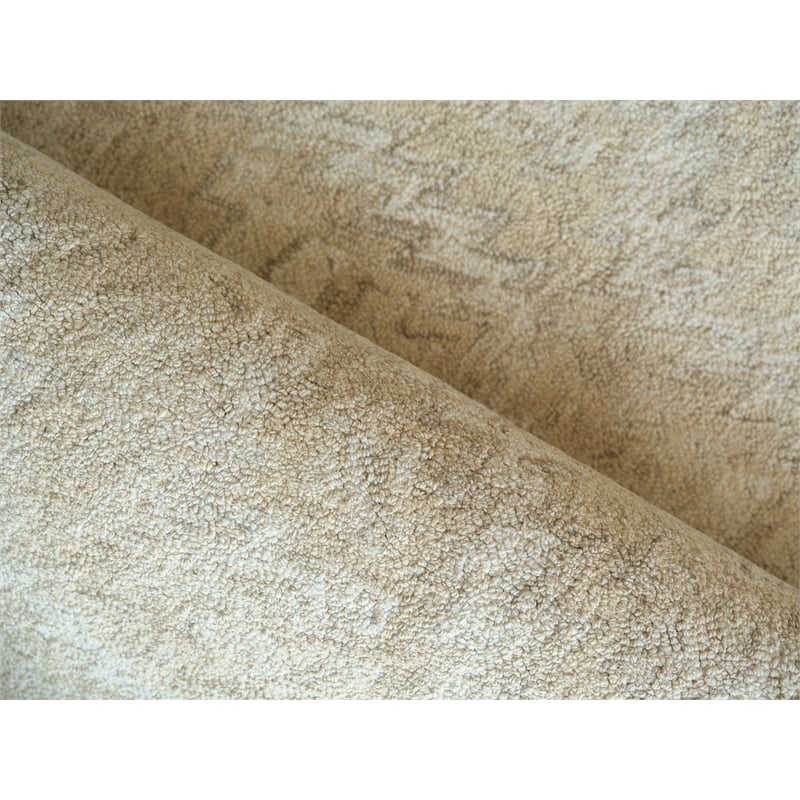 Bargello Hand-Tufted New Zealand Wool Beige 5'x8' Area Rug