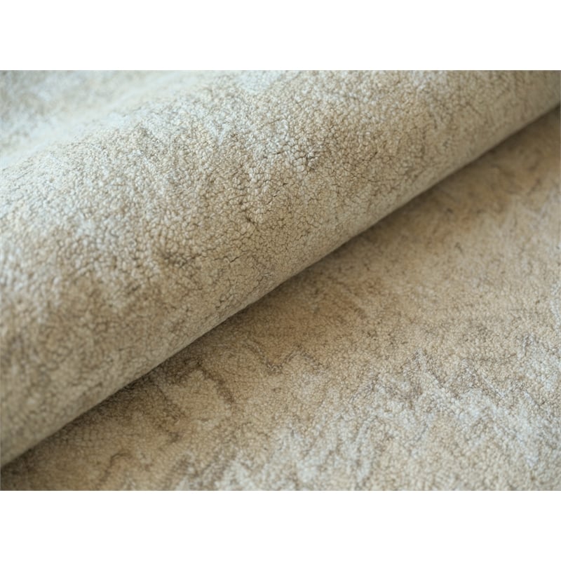Bargello Hand-Tufted New Zealand Wool Beige 5'x8' Area Rug