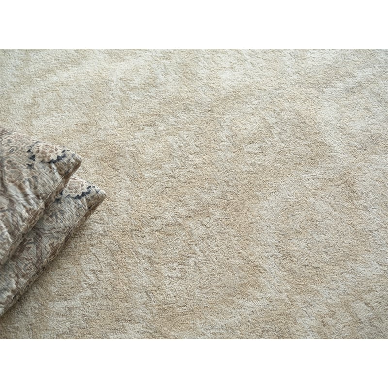 Bargello Hand-Tufted New Zealand Wool Beige 5'x8' Area Rug